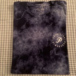 Primitive navy blue tie dye tee, large